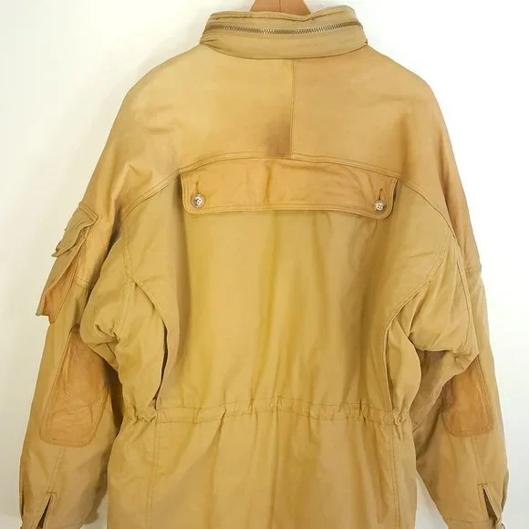 Vtg Willis Geiger Field Jacket Parka Men's L Tan Multicolor Plaid Lining Grunge